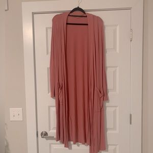 Coral Pink Long Cardigan
